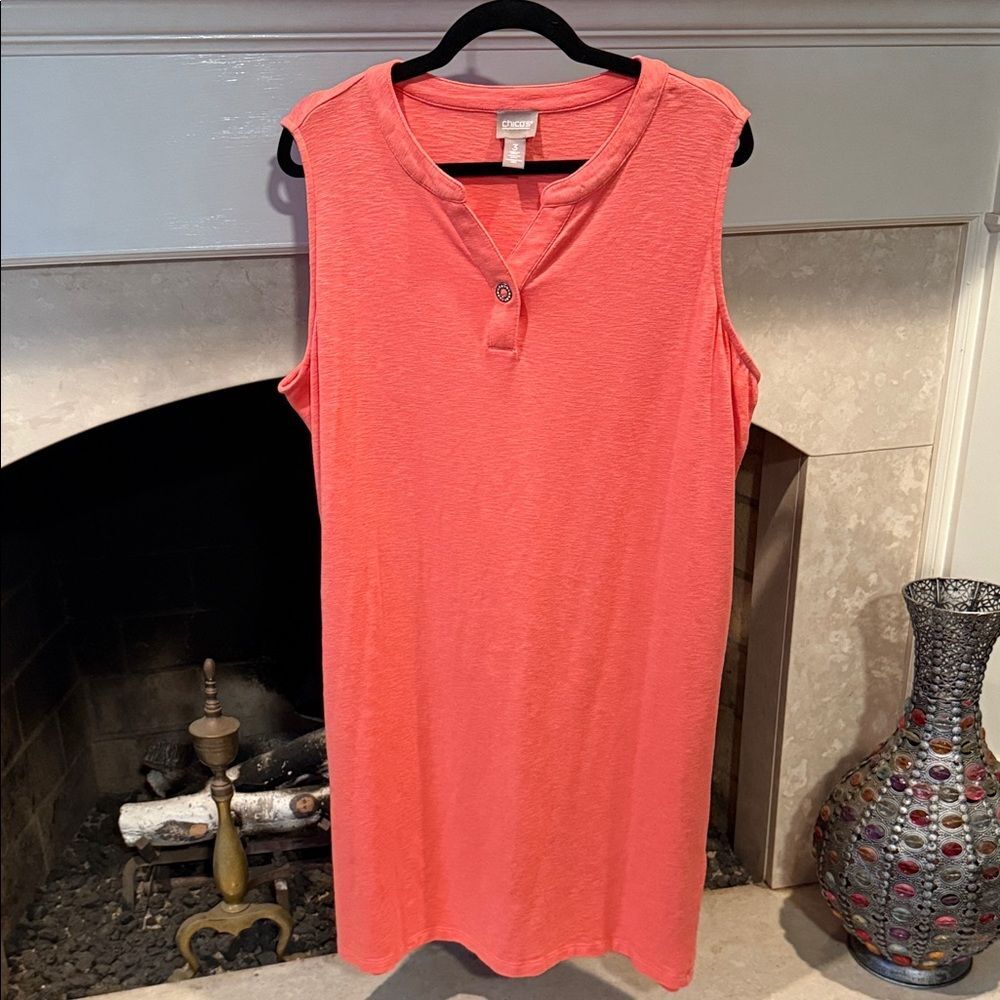 Chico's Vibrant Orange T-shirt Casual Dress Size XL